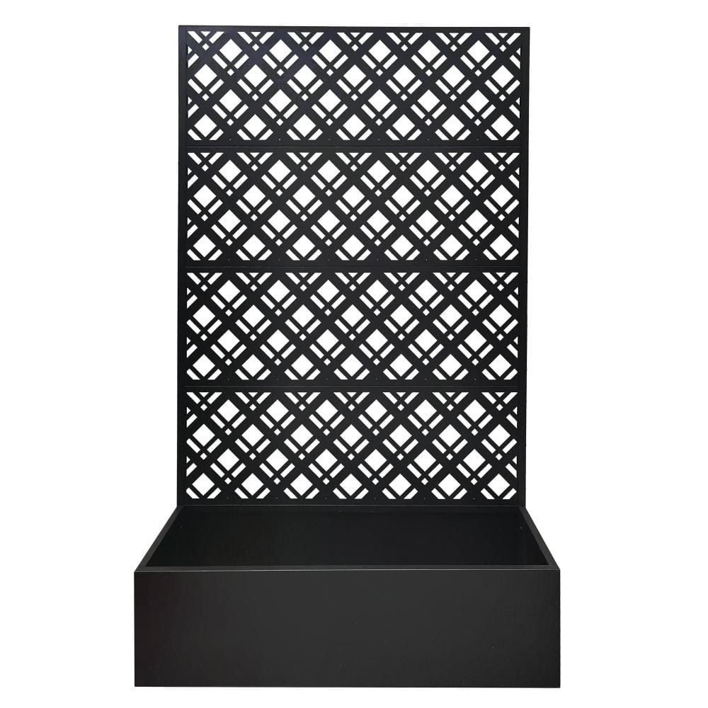 Avex Rhombus Black Metal Rectangular Raised Garden Bed with Trellis Garden Planter Box with Drainage Holes price history on PriceWatchPro