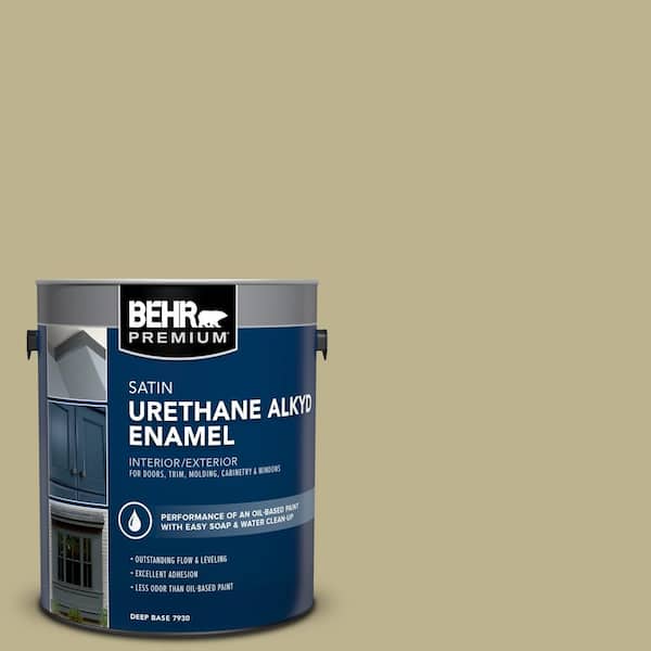 BEHR PREMIUM 1 gal. #PPU9-10 Wasabi Powder Urethane Alkyd Satin Enamel Interior/Exterior Paint