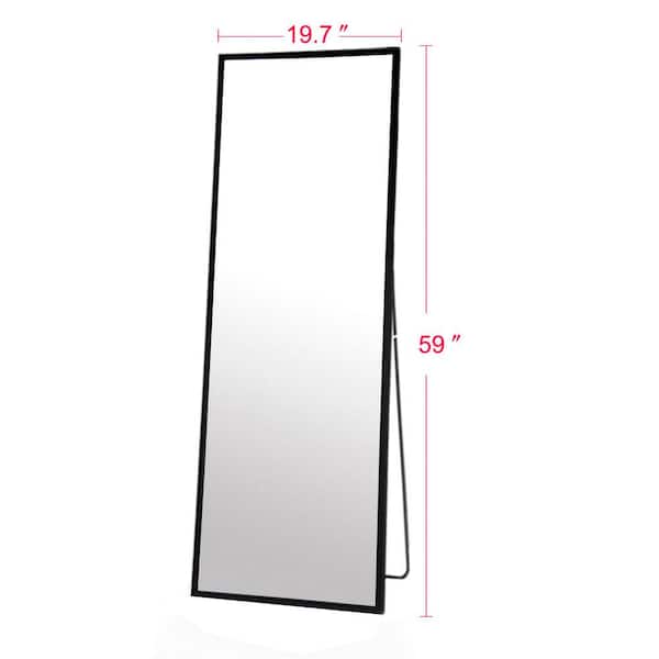 Unbranded 24 in. W x 65 in. H Black Full Length Mirror Floor Mirror