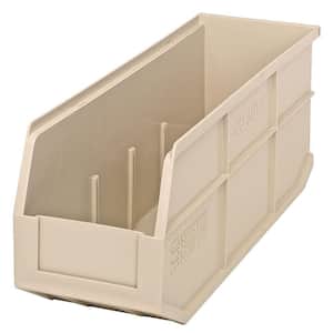 Stackable Shelf 13-Qt. Storage Tote in Ivory (6-Pack)