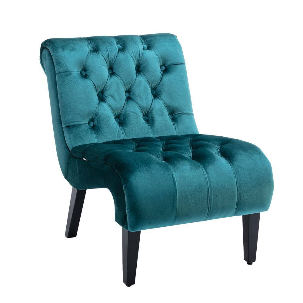 ATHMILE Teal Velvet Side Chair (Set of 1) GZB2W20222088 The Home Depot