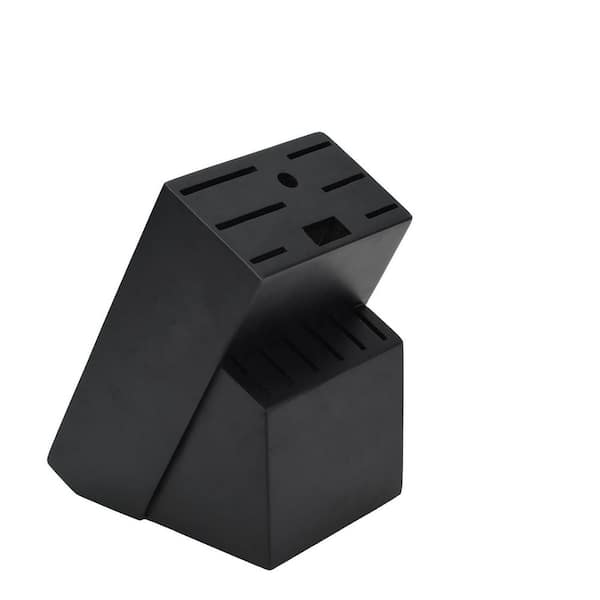 14-Knife Black Universal Solid Wood  Knife Block without Knives 14 Slots Knife Holder Wear-Resistant and Stain-Resistant