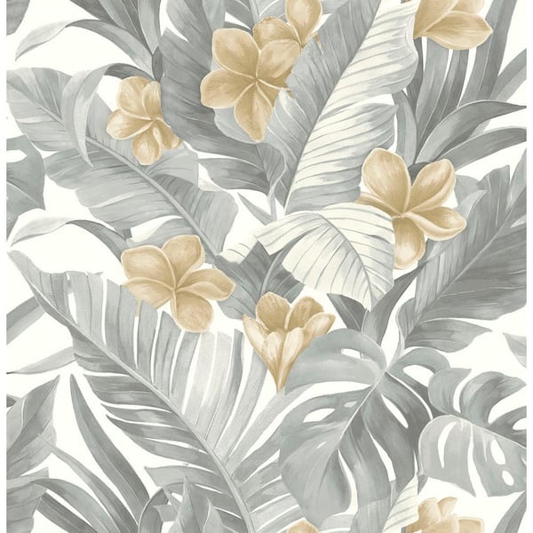 NuWallpaper Neutral Paradise Grey Wallpaper Sample