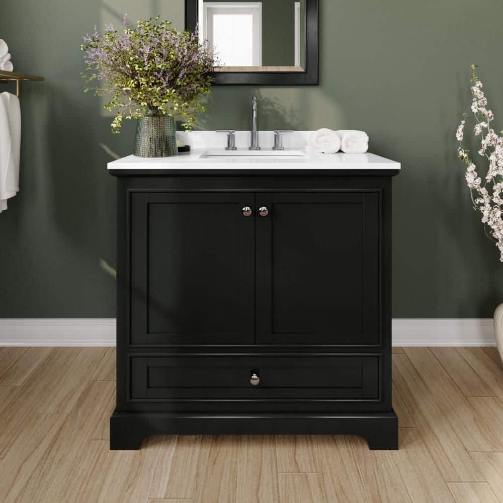 Deborah 36 in. Single Freestanding Dark Espresso Bath Vanity with Top price history on PriceWatchPro