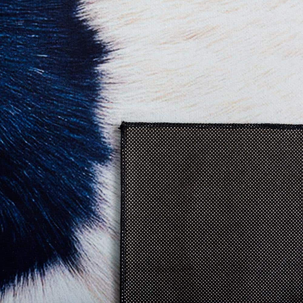 Ivory Synthetic Cowhide Fur 9' x 12' Rectangular Rug