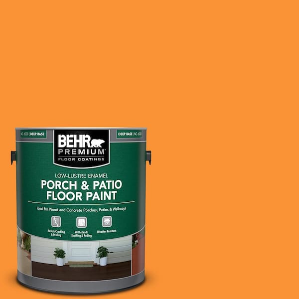 BEHR PREMIUM 1 gal. #P240-7 Joyful Orange Low-Lustre Enamel Interior/Exterior Porch and Patio Floor Paint