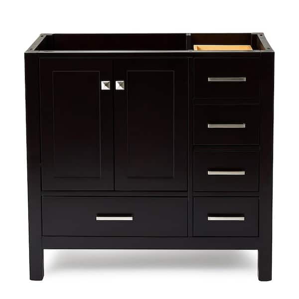 ARIEL Cambridge 36 in. W x 21.5 in. D x 34.5 in. H Freestanding Bath Vanity Cabinet Only in Espresso