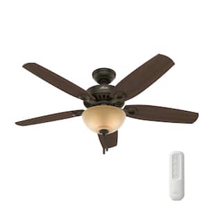 Builder Deluxe 52 in. Indoor New Bronze Ceiling Fan With LED Light Kit and Remote