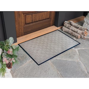 Indoor Outdoor Doormat Beige 24 in. x 36 in. Checker Floor Mat