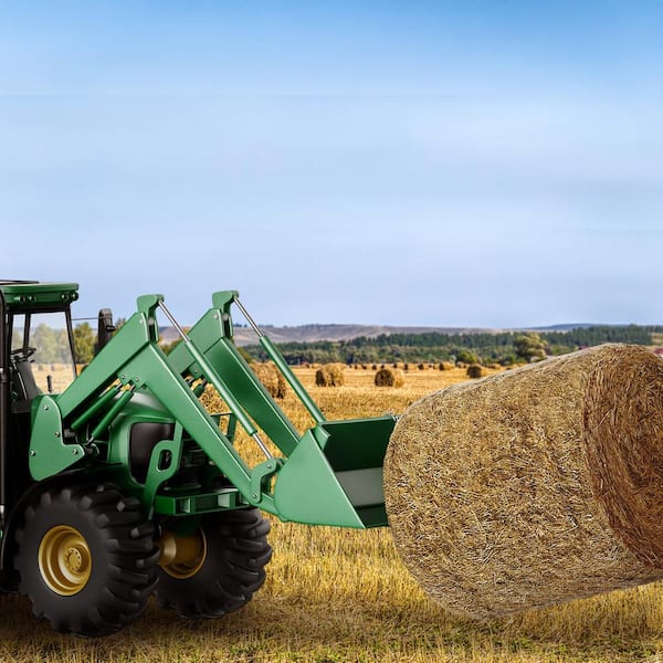 39 in. Hay Spear Bale Spears 1600 lbs. Loading Capacity Skid Steer Loader Tractor Bucket Attachment with 17.5 in.