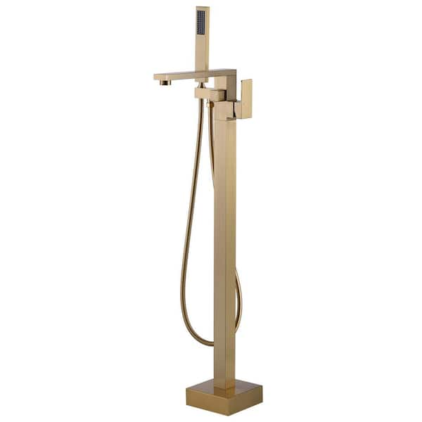 ARCORA 1-Handle Claw Foot Tub Faucet with Hand Shower in Brushed Gold