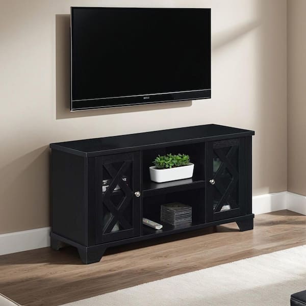 Unbranded Gateway 47.25 in. Black TV Stand Fits up to 55 in. TV with 2 Cabinets U14 218