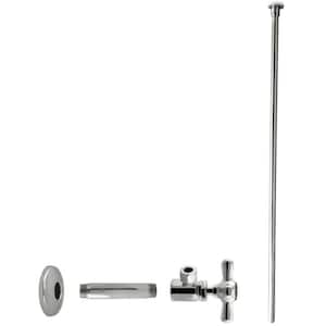 1/2 in. IPS x 3/8 in. OD x 20 in. Flat Head Supply Line Kit with Cross Handle Angle Shut Off Valve, Polished Nickel