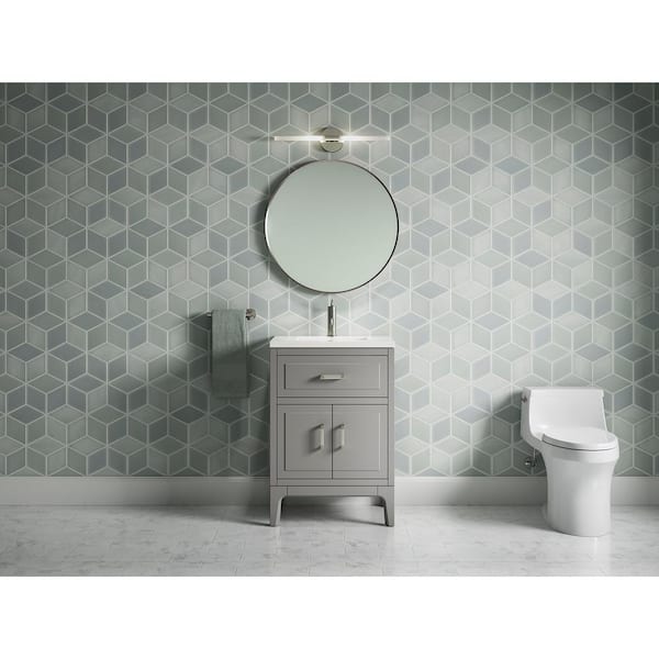KOHLER Seer 24.125in. Single Sink Freestanding Mohair Grey Bath Vanity with White Quartz Top Assembled