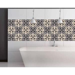 Amelia Gray 5 in. x 5 in. Vinyl Peel and Stick Tile (4.17 sq. ft./Pack)