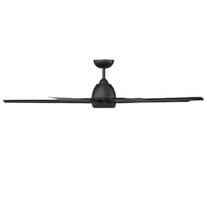 Mocha XL 66 in. 3000K Integrated LED Indoor/Outdoor Matte Black Smart Compatible Ceiling Fan with Light Kit and Remote