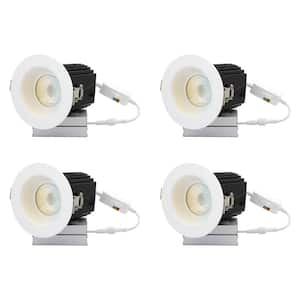 4 in. 27K, 30K, 35K, 40K, 50K New Construction Remodel 1 in. Lens 75-Watt Equivalent Regressed Downlight (4-Pack )