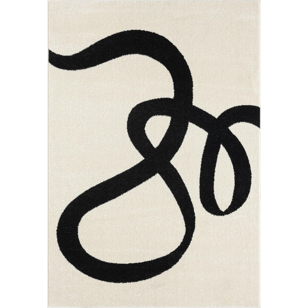 Deco Beige 6 ft. x 9 ft. Modern Polypropylene Area Rug