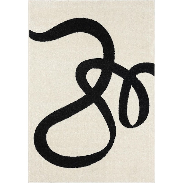 Deco Beige 7 ft. 9 in. x 10 ft. 2 in. Modern Polypropylene Area Rug