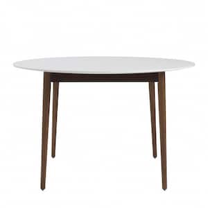 Danielle White Brown Wood 47.25 in. 4 Legs Dining Table (Seats 4)