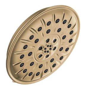 4-Spray Patterns 1.75 GPM 8.25 in. Wall Mount Fixed Shower Head with H2Okinetic in Lumicoat Champagne Bronze
