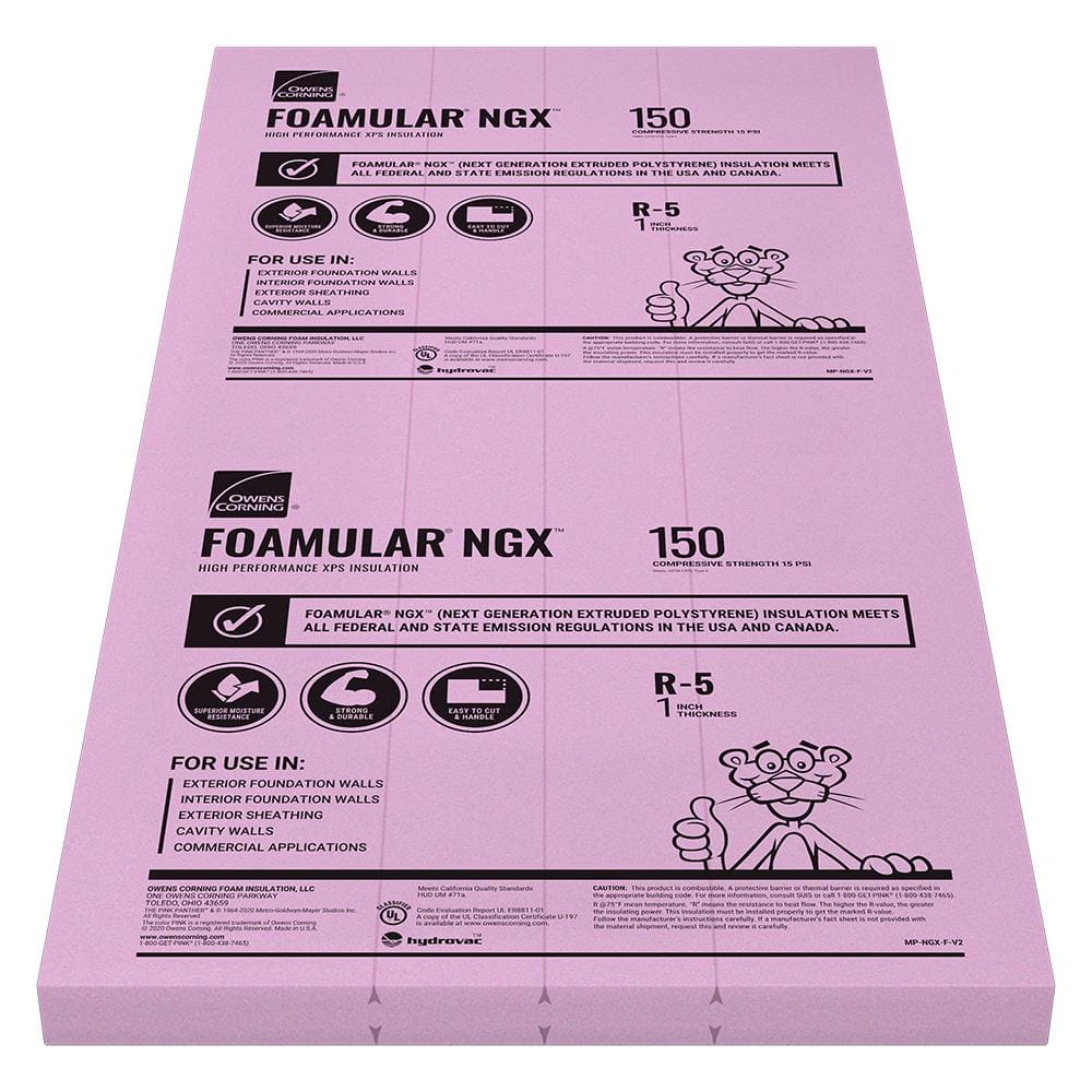 Owens Corning FOAMULAR NGX F-150 1 in. x 4 ft. x 8 ft. SSE R-5 XPS ...
