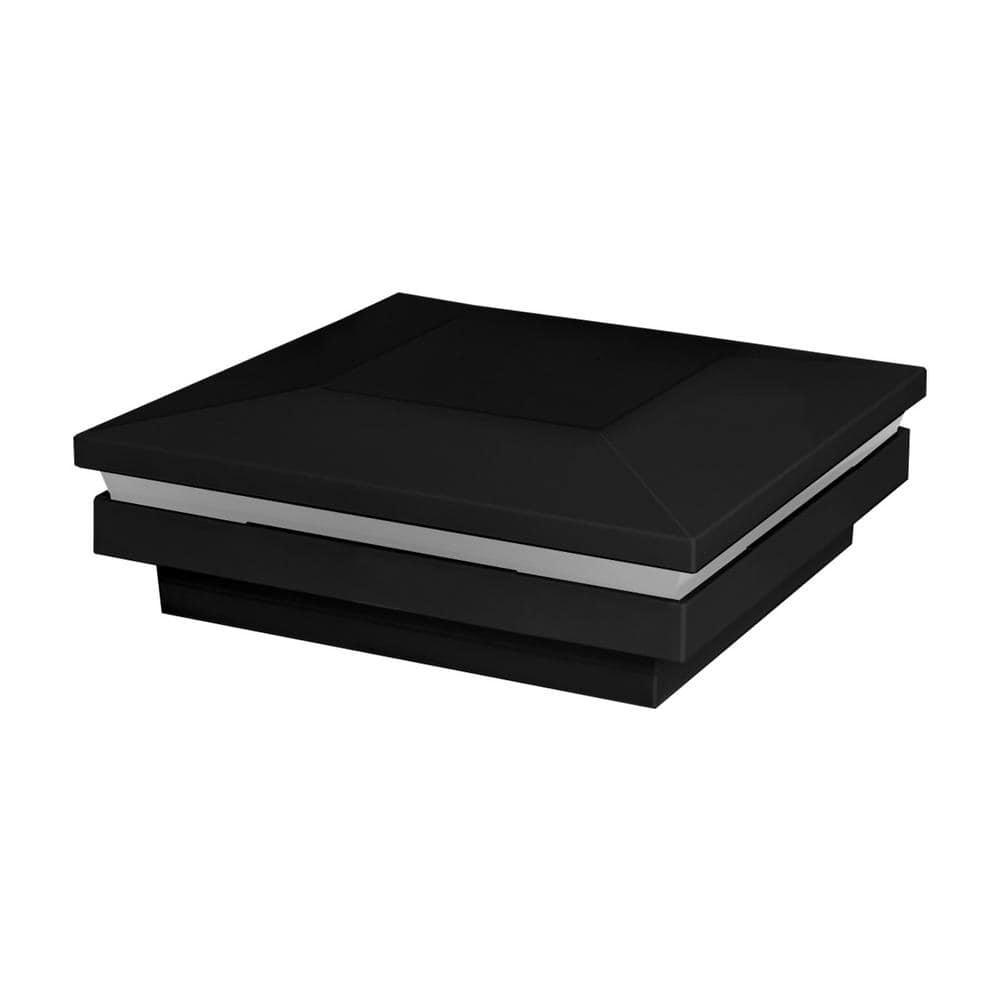 5 in. x 5 in. Serene Black Integrated LED Fits Post Sleeve Hardwired Flat T