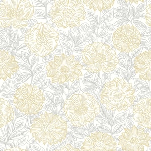 Faustin Yellow Floral Wallpaper Sample