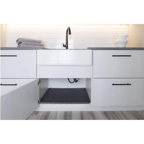 Xtreme Mats 37 in. x 19 in. Grey Bathroom Vanity Depth Under Sink Cabinet  Mat Drip Tray Shelf Liner CMV-39-GREY - The Home Depot