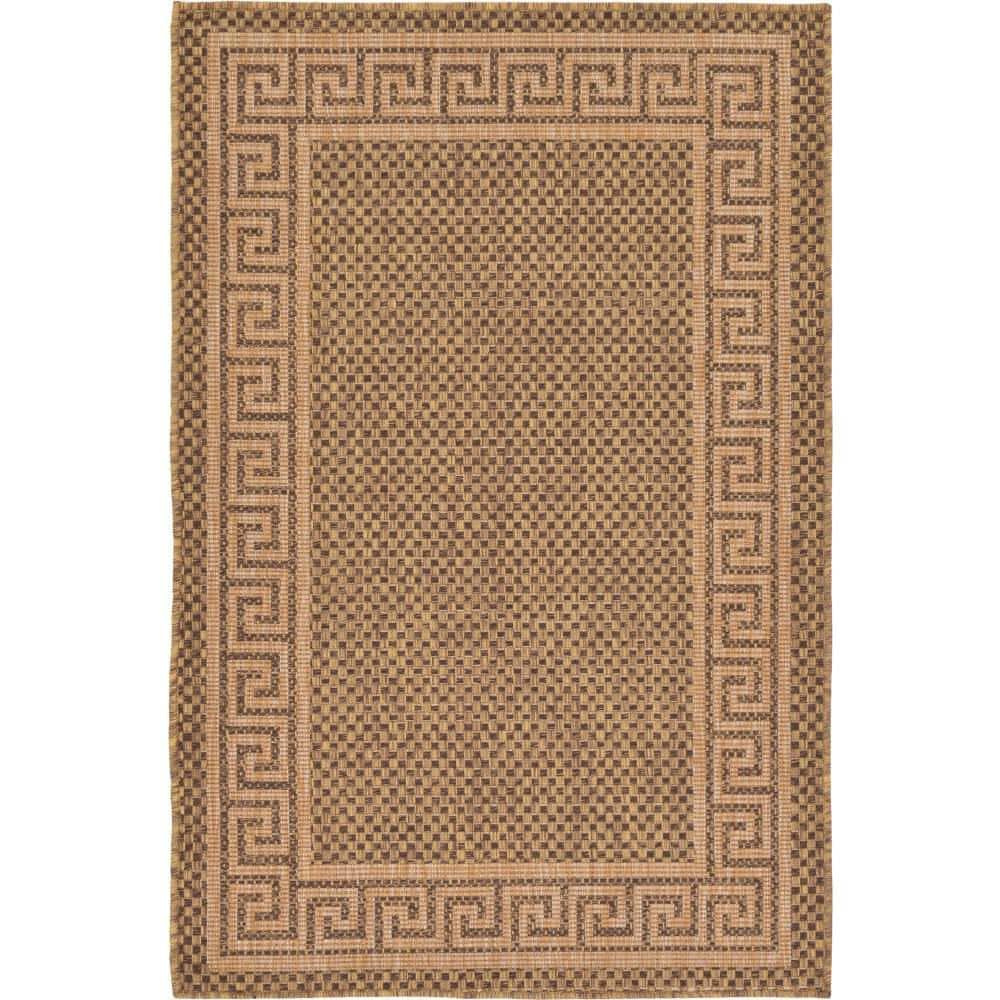 Easy-Care Reversible Brown Synthetic Outdoor Rug 3' x 5'