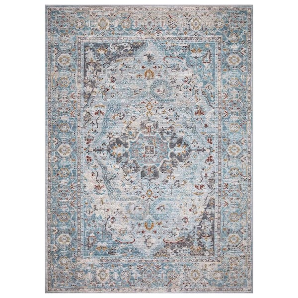 Concord Global Trading Barcelona Valencia Blue 7 ft. x 9 ft. Area Rug