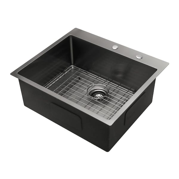 HOPROME 27 in. x 19 in. Undermount Single Bowl Stainless Steel