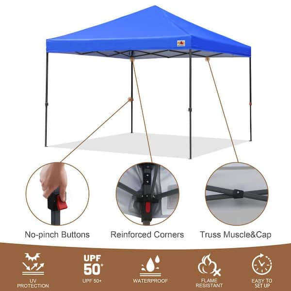 ABCCANOPY 8 ft. x 8 ft. Blue Instant Easy Pop Up Canopy Tent