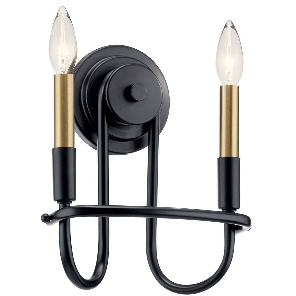 Capitol Hill Black and Bronze 10.75" Modern Wall Sconce