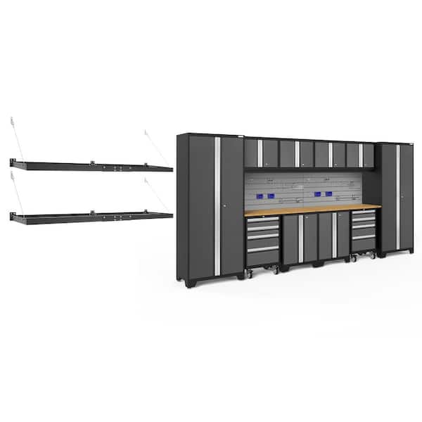 NewAge Products Bold Series 156 in. W x 76.75 in. H x 18 in. D 24-Gauge Steel Garage Cabinet Set in Gray (12-Piece)