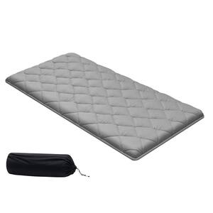 SKYSHALO Japanese Tatami Mat, Gray Twin Size Mattress, Futon Mattress with Storage Bag & Fastener, 9-Layer Mat, 80 x 39 x 3.5 in.