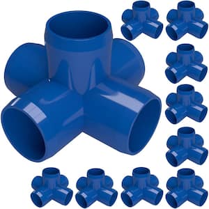1/2 in. Furniture Grade PVC 5-Way Cross in Blue (10-Pack)
