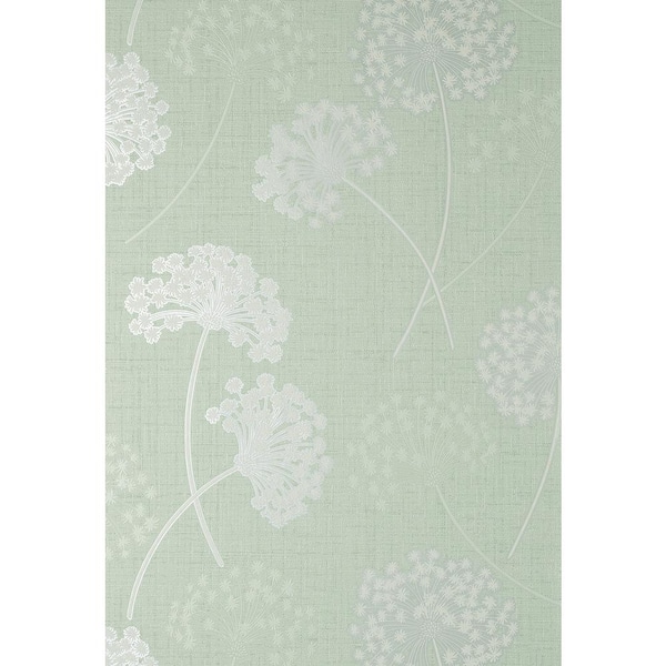 Fine Decor Grace Green Floral Metallic Non-pasted Paper Wallpaper
