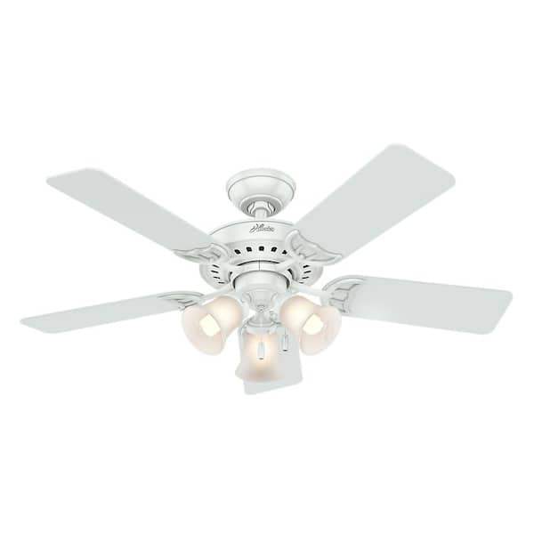 Hunter Stonington 46 in. Indoor White Ceiling Fan with Light Kit