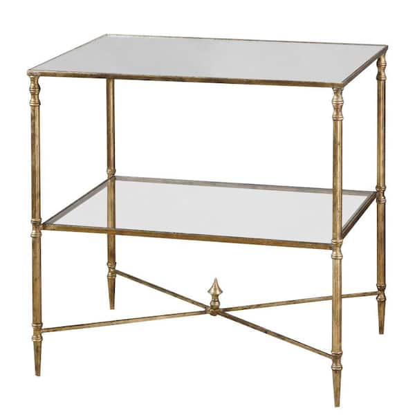 Unbranded 26 in. x 18 in. Antique Gold Liam Lamp Table