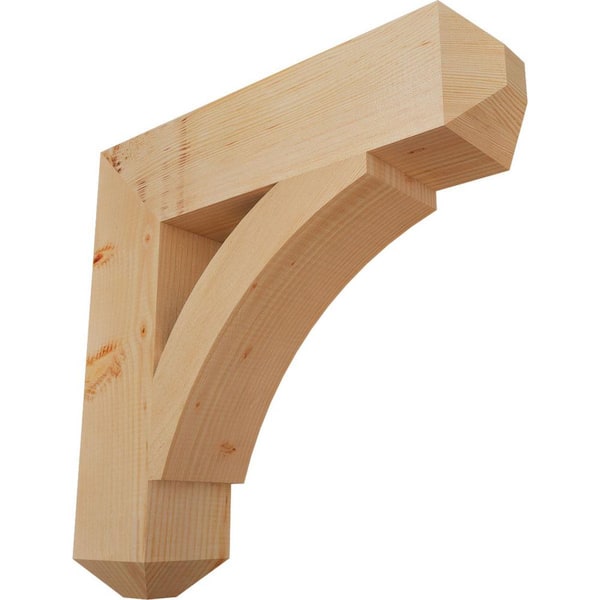 Ekena Millwork 5.5 in. x 26 in. x 26 in. Douglas Fir Thorton Craftsman Smooth Bracket