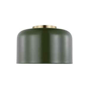 Malone 10.75 in. 1-Light Olive Small Ceiling Flush Mount