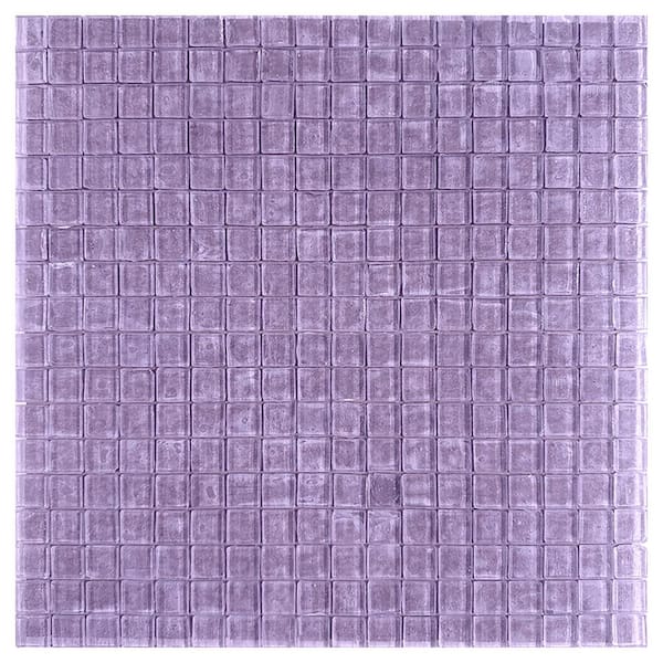 Apollo Tile Skosh 4" x 6" Glossy Floral Purple Red Glass Mosaic Uniform square Wall & Floor Sample Tile 0.13 sq. ft./Piece (1-Pack)