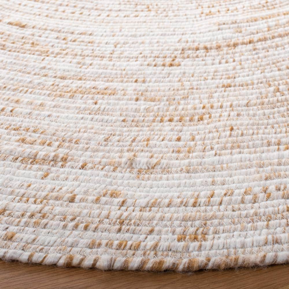 Handwoven Black Cotton 5' Round Braided Reversible Rug
