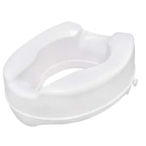HealthSmart Raised Toilet Seat Riser That Fits Most Standard (Round) Toilet  Bowls for Enhanced Comfort and Elevation with Slip Resistant Pads, 15x15x5