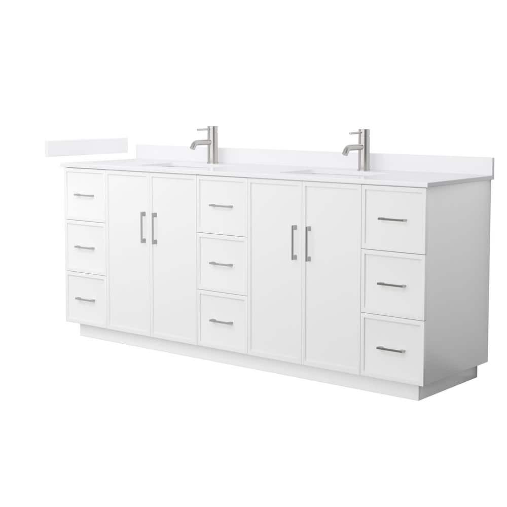 Wyndham Collection Elan TK 84 in. Double Freestanding White Bath