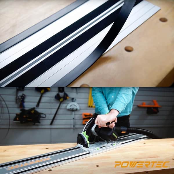 110 in. Track Saw Guide Rail Joining Set for Makita/Festool (2x55in. Guide Rail), Connectors, 55in. Splinter Guard Strip