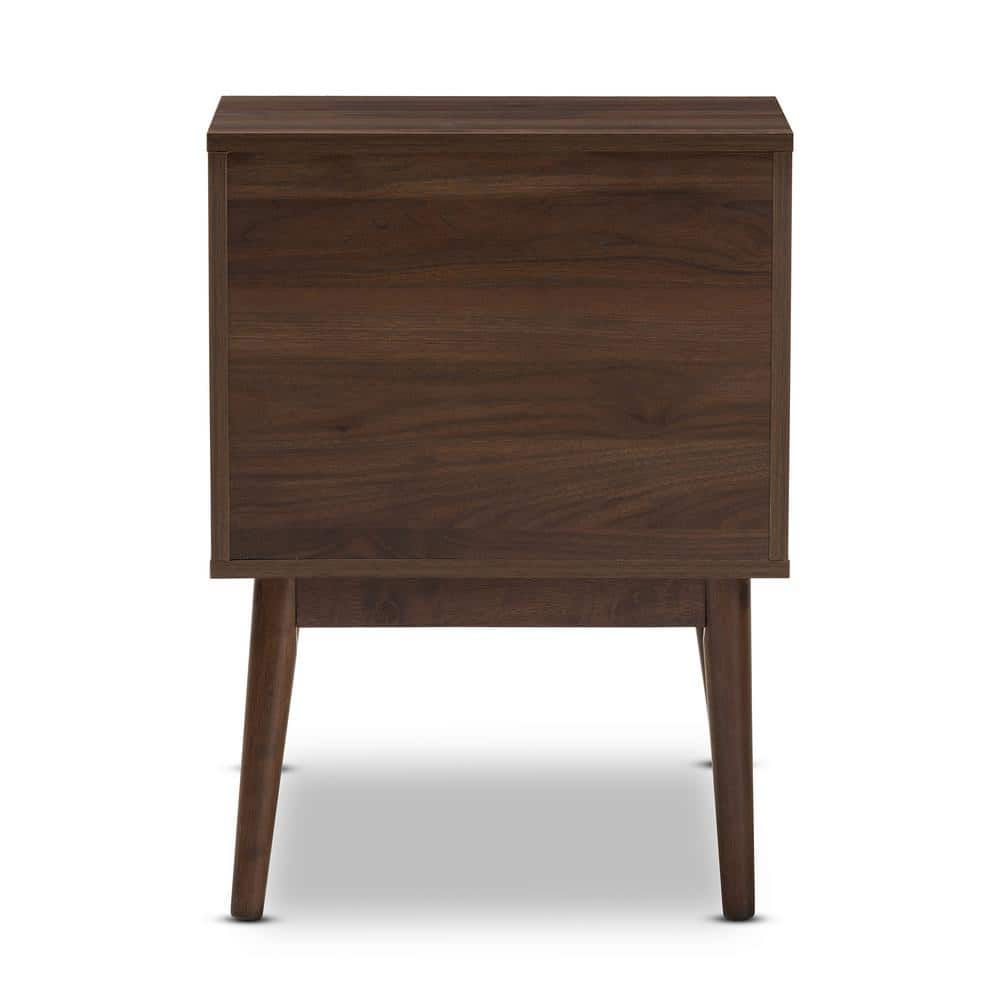 Disa Mid-Century Walnut Brown 1-Drawer Nightstand