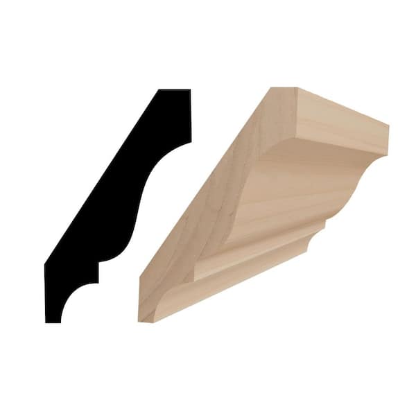RMC LM51 9/16 in. D x 3 1/4 in. W x 96in. L Stainable Finger-Joined Pine Crown Molding 5-pcs 40 Ft Total