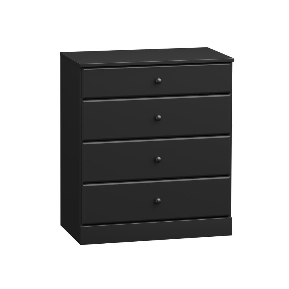 Prepac Astrid Black 4-Drawer Dresser 30 in. Chest of Drawers